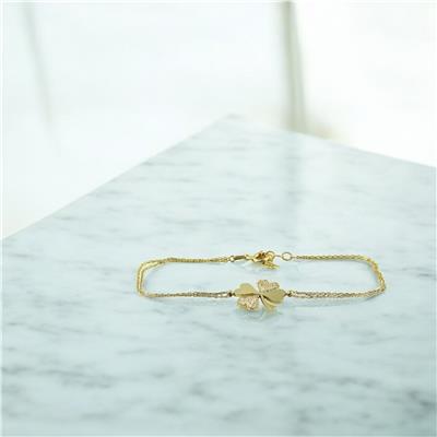 14 Ayar Altın Yonca Bileklik  -  F004777