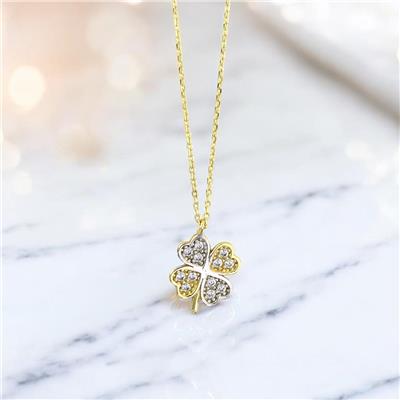 14 Ayar Altın Yonca Kolye  -  0200866