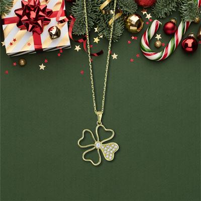 14 Ayar Altın Yonca Kolye  -  0201213