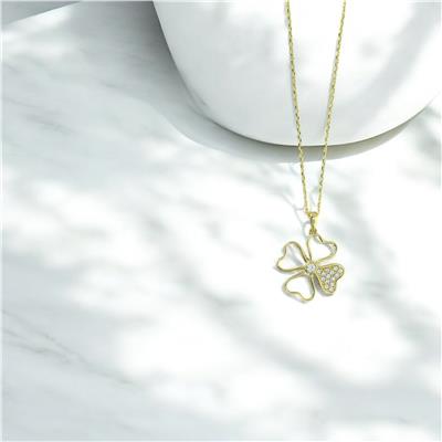 14 Ayar Altın Yonca Kolye  -  0201213