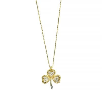 14 Ayar Altın Yonca Kolye  -  0201214