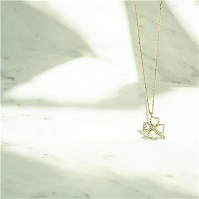 14 Ayar Altın Yonca Kolye  -  0201216