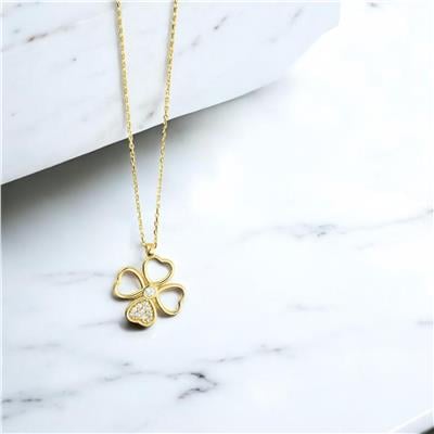 14 Ayar Altın Yonca Kolye  -  0201789