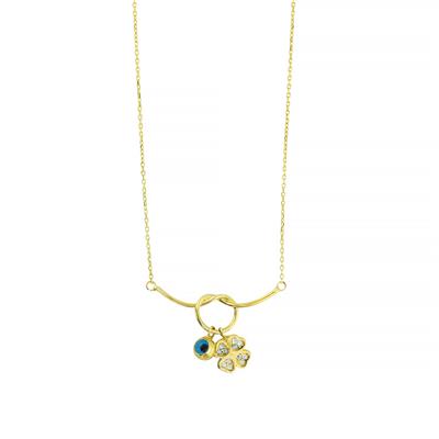 14 Ayar Altın Yonca Kolye  -  0205088