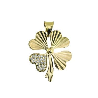 14 Ayar Altın Yonca Kolye Ucu  -  0202214