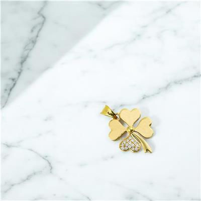 14 Ayar Altın Yonca Kolye Ucu  -  0204398