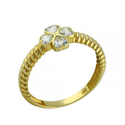 14 Ayar Altın Yonca Yüzük  -  0201319