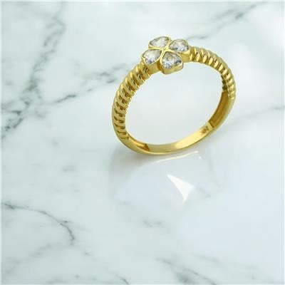 14 Ayar Altın Yonca Yüzük  -  0201319