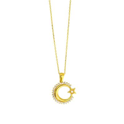 22 Ayar Altın Ayyıldız Kolye  -  0197691