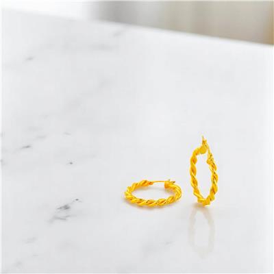 22 Ayar Altın Halka Küpe  -  0194328