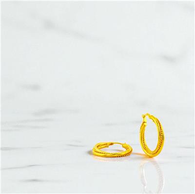 22 Ayar Altın Tasarım Küpe  -  0194543