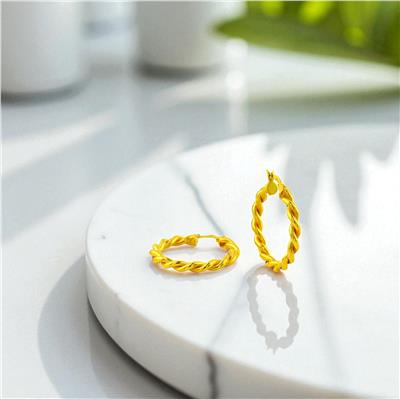 22 Ayar Altın Tasarım Küpe  -  0194555