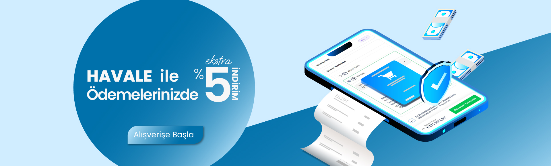 Havale ile ödeme seçeneği