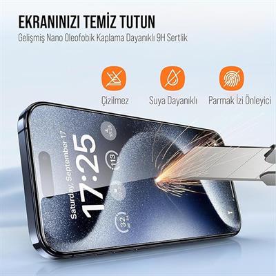 İ-STONE MAGIC GLASS IPHONE 15 PLUS UYUMLU FULL PLATİNUM OTOMATİK APARATLI KIRILMAZ CAM/EKRAN KORUYUCU