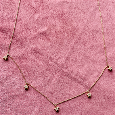 Beş Yıldız Pırlantalı Kolye