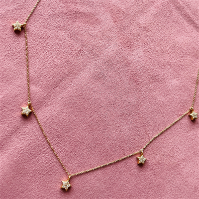 Beş Yıldız Pırlantalı Kolye