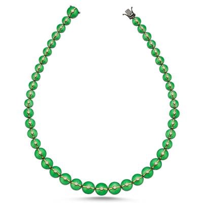 Enamelled Mini Multi Diamond Buttons Necklace