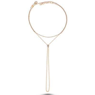 Damla / Yuvarlak Tek Taş Şahmeran   Kolye