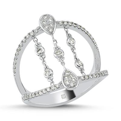 Drop Chain Link Diamond Ring