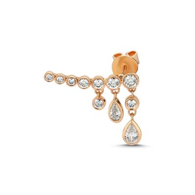 11 Süzme Pırlantalı Sallantılı Küpe