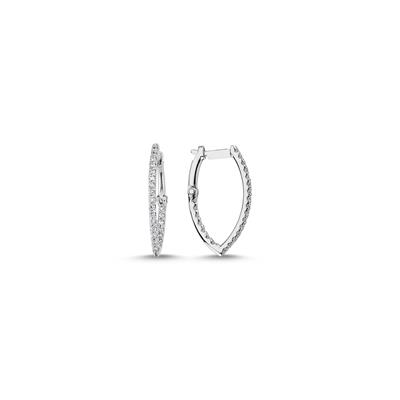 Beyaz Altın V Form Pırlantalı Küpe