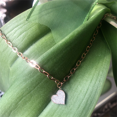 Beyaz Pırlantalı Kalp Bileklik