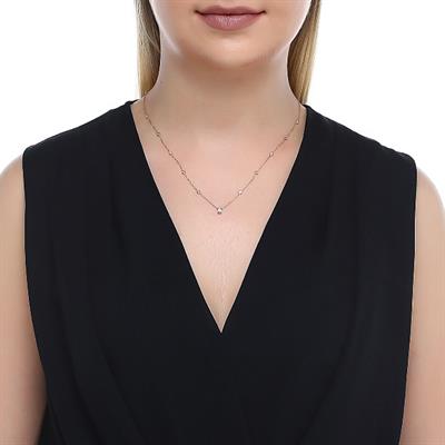 Damla Pırlantalı Tohumlu Kolye