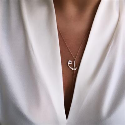 ECCE Elif Vav Pırlantalı Şahmeran   Kolye