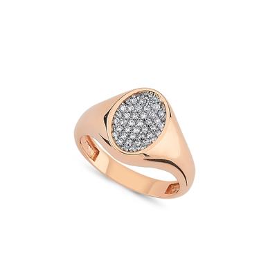 ECCE Elips Pave Pırlantalı Şövalye Yüzük