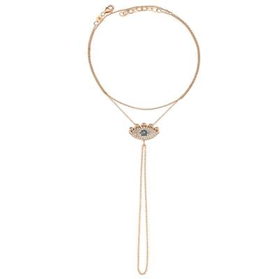 ECCE Eye See You w/Ball Diamond Eyelash Hand Necklace