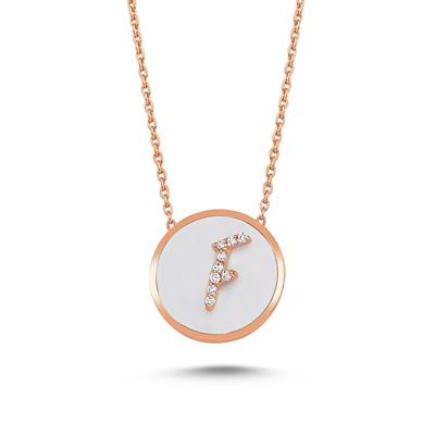 Mineli Pırlantalı Harf Kolye