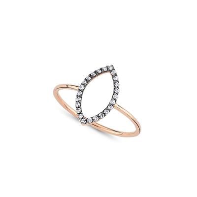 ECCE İçi Boş Elips Pırlantalı Yüzük