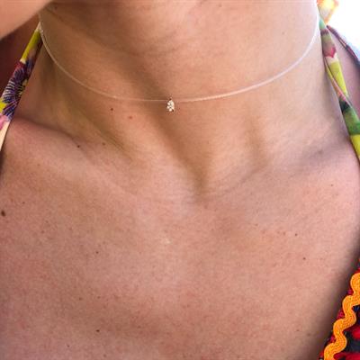 Invisible Damla Pave Pırlanta Kolye