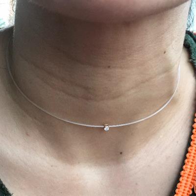 Invisible Yuvarlak Tek Taş Pırlanta Kolye
