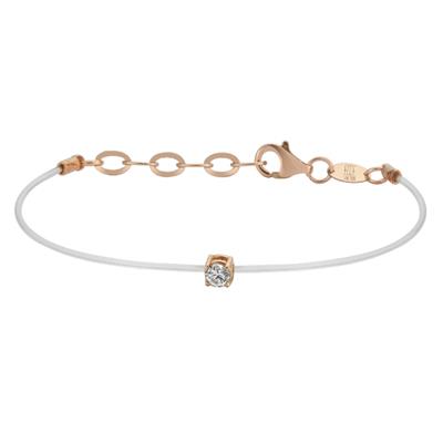 Invisible Yuvarlak Tek Taş Pırlanta Bileklik