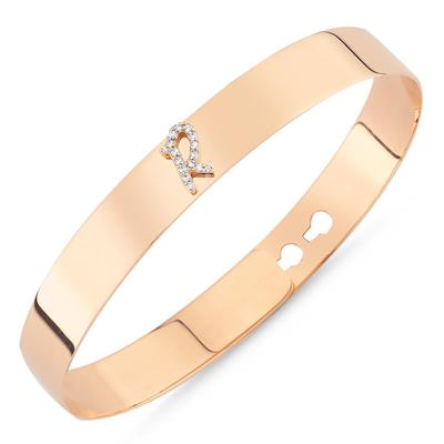 Kalın Pırlantalı Harf Kelepçe Bileklik