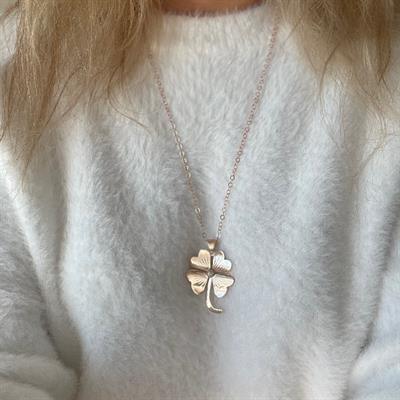  Lucky You 4 Clover Diamond Gold Necklace