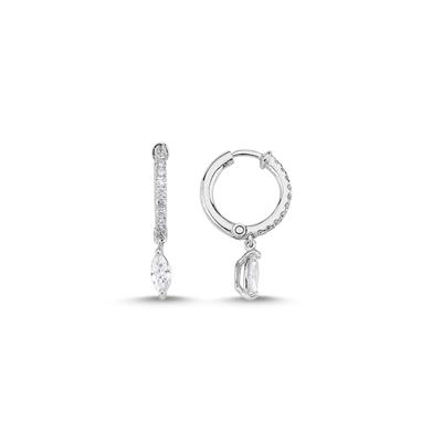 Markiz Pırlantalı Halka Küçük Küpe