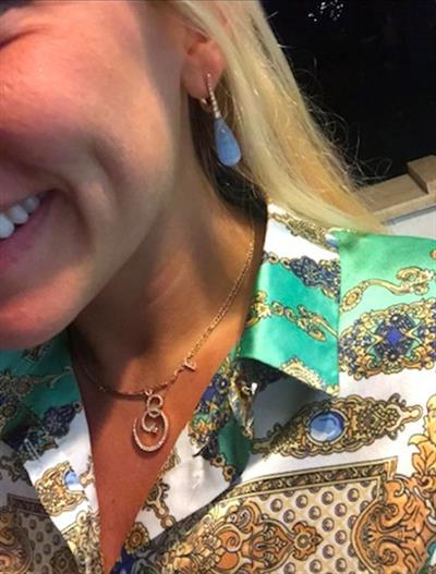 Rose Gold Diamond Big 2 Pole Star Earring