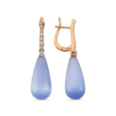 Rose Gold Diamond Big 2 Pole Star Earring