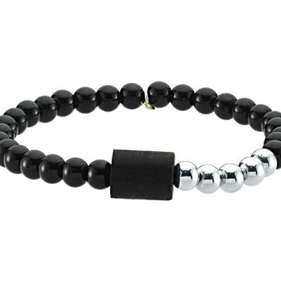 Onix Abonoz Ağaç Uçlu Altın Toplu Erkek Bileklik