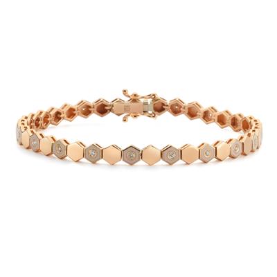 Renkli Mineli Pırlantalı Altın Gökkuşağı Bileklik