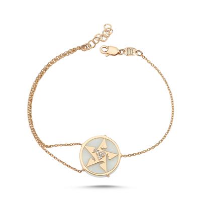 Happy Star Kalpli Pırlantalı Altın Bileklik