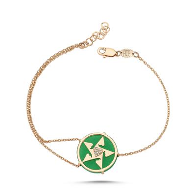 Happy Star Kalpli Pırlantalı Altın Bileklik