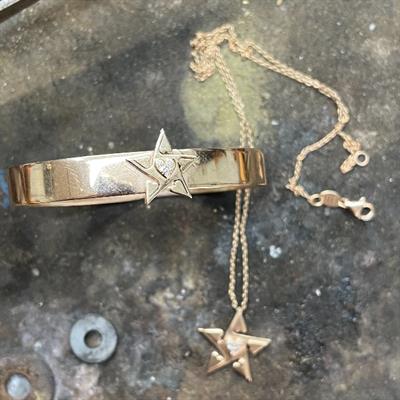 Happy Star Heart Diamond Bangle