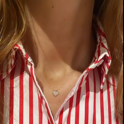 Kalp Pave Pırlantalı Kolye