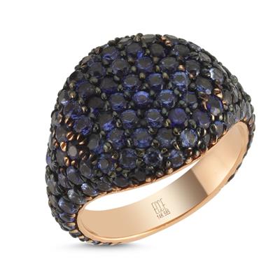 Full Blue Sapphire Chevalier Ring
