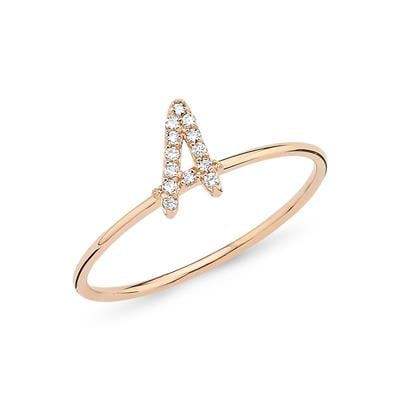 Komple Pırlantalı İnce Harf Yüzük