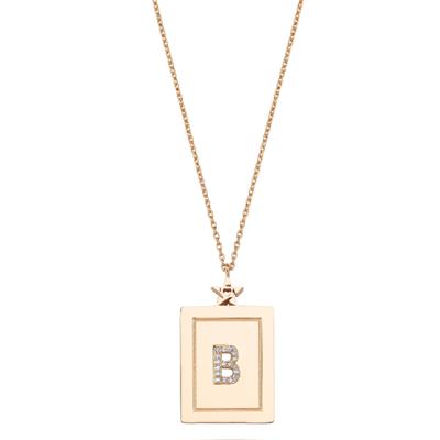 Komple Pırlantalı Plaka Harf Kolyeler