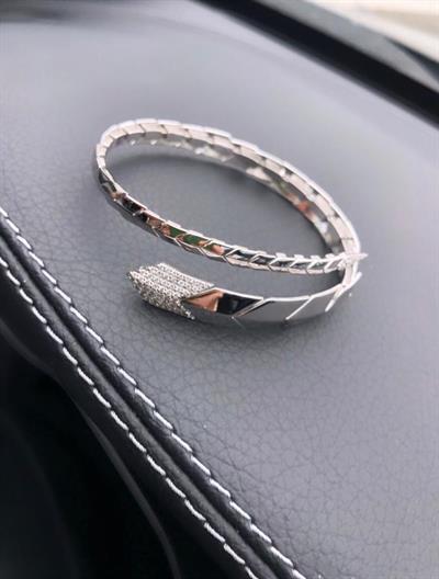 Le Serpent Çift Pırlantalı Yılan Bileklik